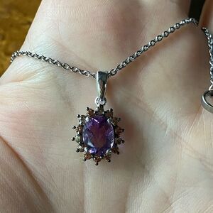 Moroccan Amethyst Champagne Zircon Sterling Silver Pendant